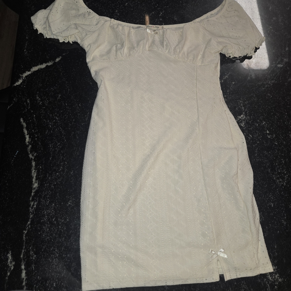 Heart & Hips Off-Shoulder White Mini Dress